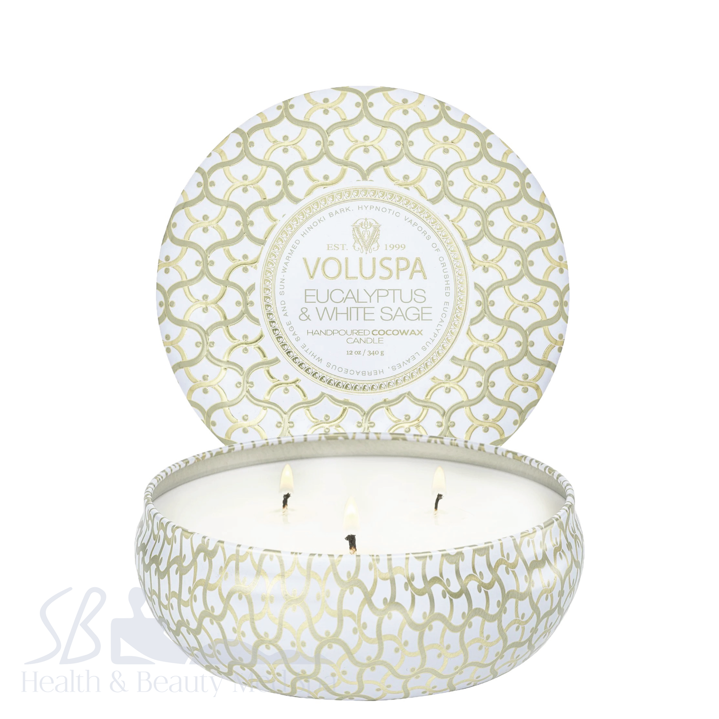 Voluspa Eucalyptus and White Sage 3-Wick Tin