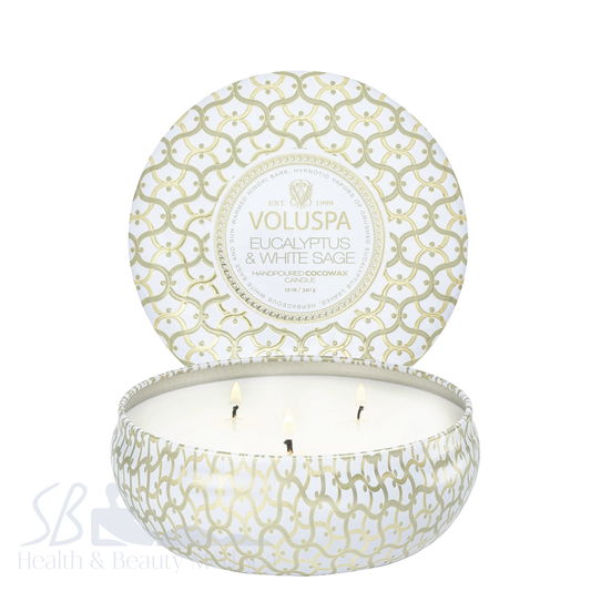 Voluspa Eucalyptus and White Sage 3-Wick Tin