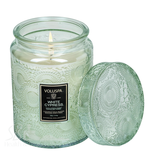 Voluspa White Cypress Large Jar Candle
